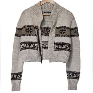 Peruvian Connection 100% Wool Knit Cropped Sweater Medium